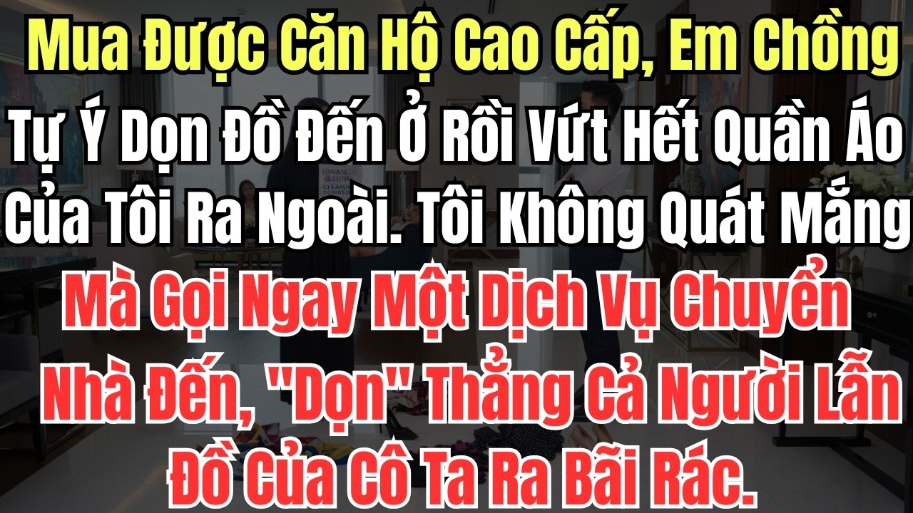 Mua Được Căn Hộ Cao Cấp, Em Chồng Tự Ý Dọn Đồ Đến Ở Rồi Vứt Hết Quần Áo Của Tôi Ra Ngoài  Tôi Không