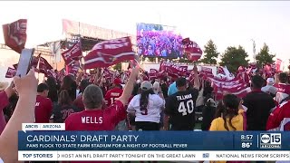 Cardinals fans celebrate NFL Draft Day outside State Farm Stadium