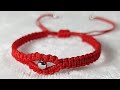 DIY Pulsera hilo rojo buena vibra y protección fácil y rápida ❤️👌