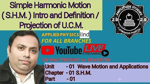 Simple Harmonic Motion// SHM // Intro // Proj.of U.C.M. //Unit - 01// Wave Motion n Appl.//Part -01