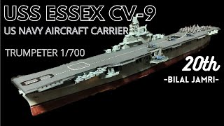 US Navy Aircraft Carrier USS Essex CV-9 Trumpeter 1/700 - YouTube