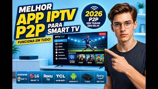 MELHOR APP IPTV P2P PARA SMART TV EM 2026 📺 FUNCIONA EM SAMSUNG, LG, ROKU, TCL E TV BOX