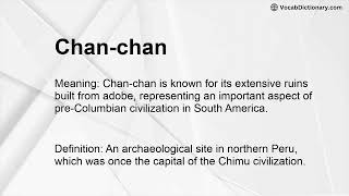 Chan-chan Meaning