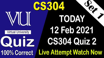 CS304 Quiz 2 Solution 2021 | 12 Feb Fall 2020 |  CS304 Quiz 2 Solved | AM Knowledge Official