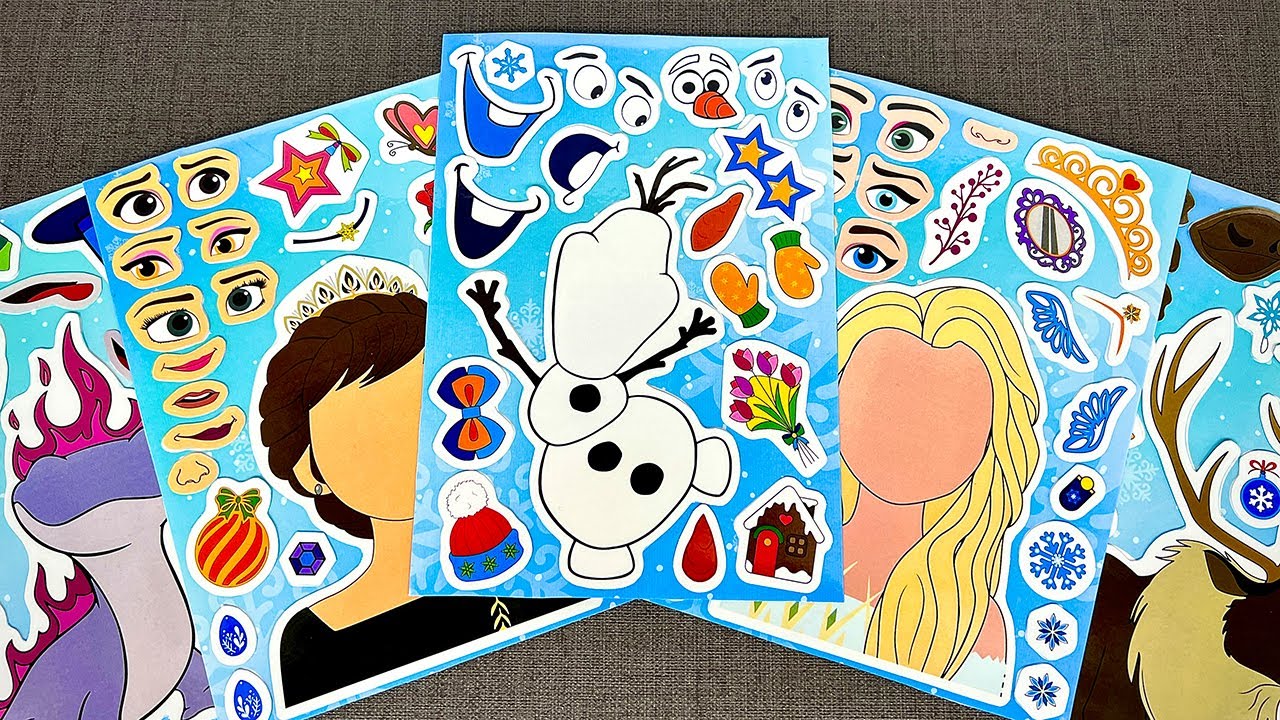 [❄️paper diy❄️] Decorating with Sticker Book DISNEY FROZEN 3 👑 Elsa, Anna, Olaf, Hans...스티커북으로 장식하기
