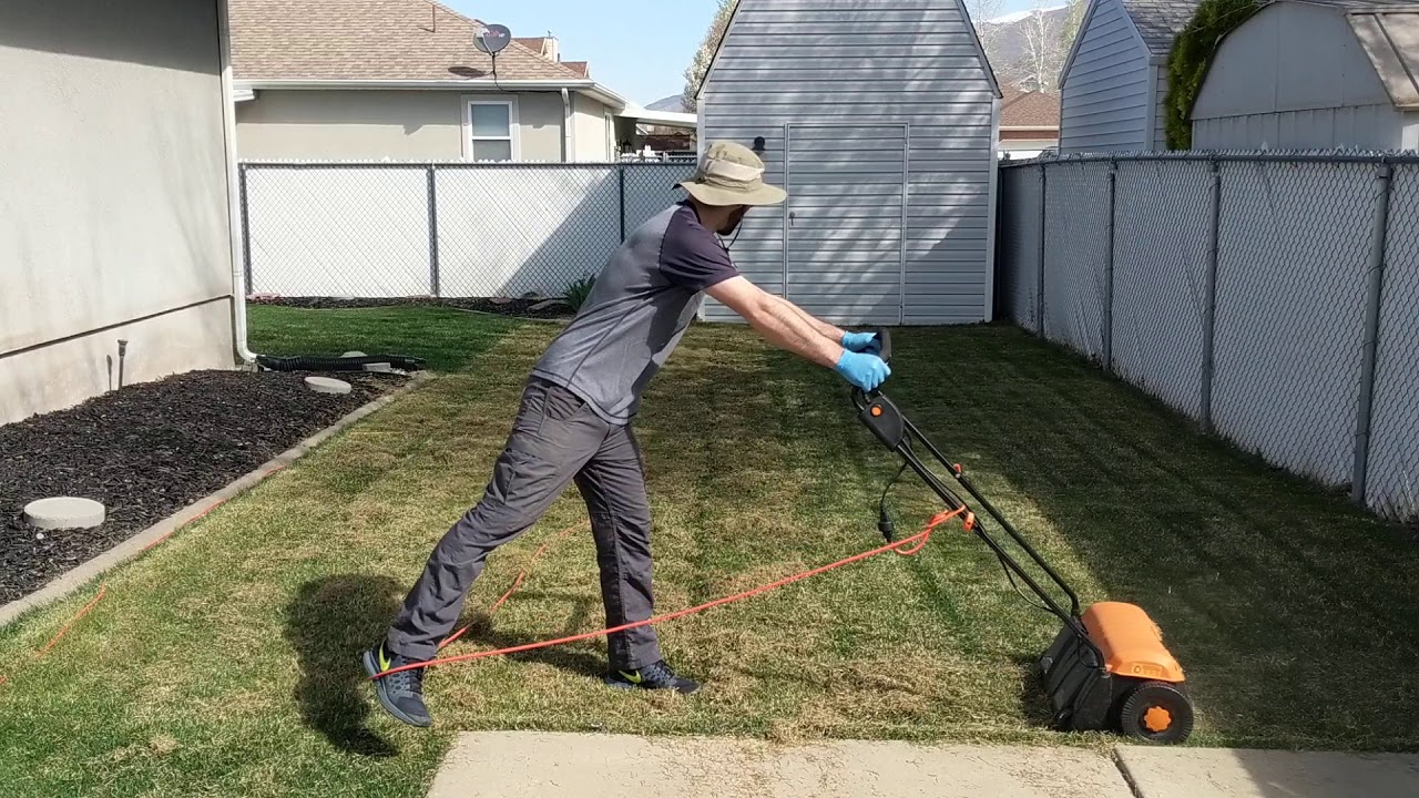 Worx electric dethatcher review part 2 YouTube