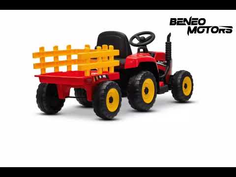 Electric Tractor WORKERS Red with trailer - Lithium Battery- BeneoMotors