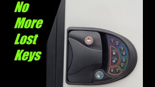 Installing a keyless RV entry door lock on a 2021 Aspen Trail 1950BH