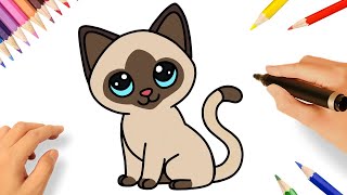 COMO DESENHAR UM GATO SIAMÊS
