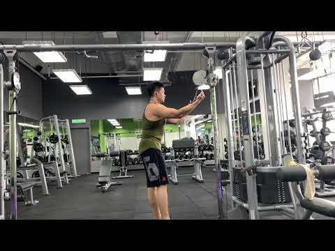 Reverse grip cable triceps extension.