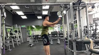 Reverse grip cable triceps extension.