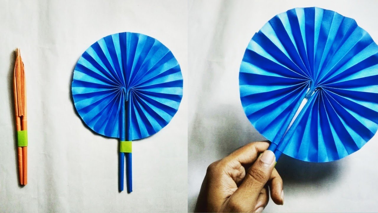 Diy Handmade Paper Fan Folded Hand Fan How To Make A Paper Fan