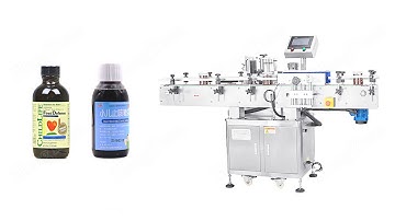 High-accuracy Automatic Round Object Sticker Label Applicator for Cough Syrup Bottle