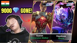 9000 DIAMONDS! Hayabusa & Gusion 11:11 SKIN DRAW MLBB | HINDI |