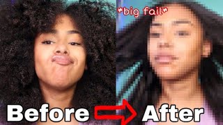 straightening my natural hair for the first time since my big chop *FAIL* || Dracodez