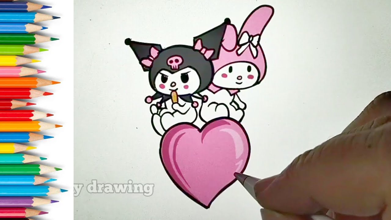 How to Draw Kuromi and my Melody || Easy Drawing and Coloring Sanrio ...