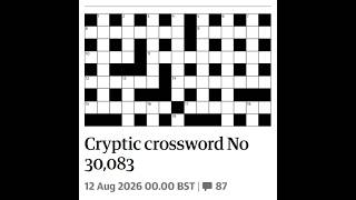 The Guardian Cryptic Crossword No. 30,083 - 12/08/2026