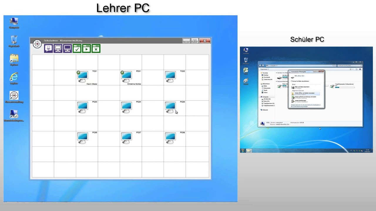 Schuladmin Klassenverwaltung Tutorial Kapitel 8 Funktion "Laufwerk ...
