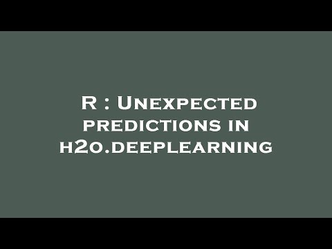 R : Unexpected predictions in h2o.deeplearning