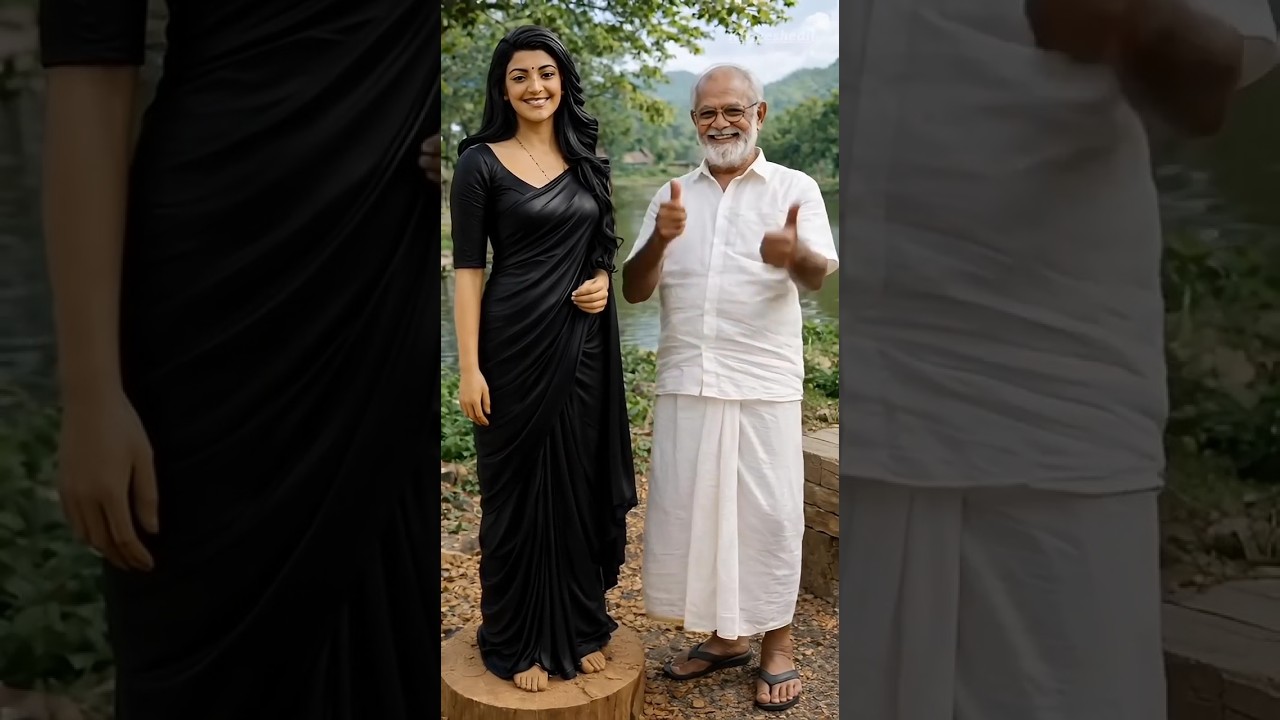 Kajal Agarwal 😮 Wooden Statue 