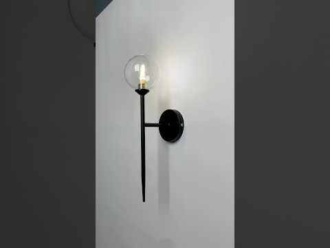 Чорне сучасне бра на 1 лампу "Bulb" (99-W2502F-1(100) BK+CL), видео 1