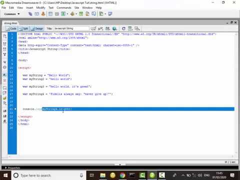 JavaScript Tutorial - 13B - string (performing operations on string)