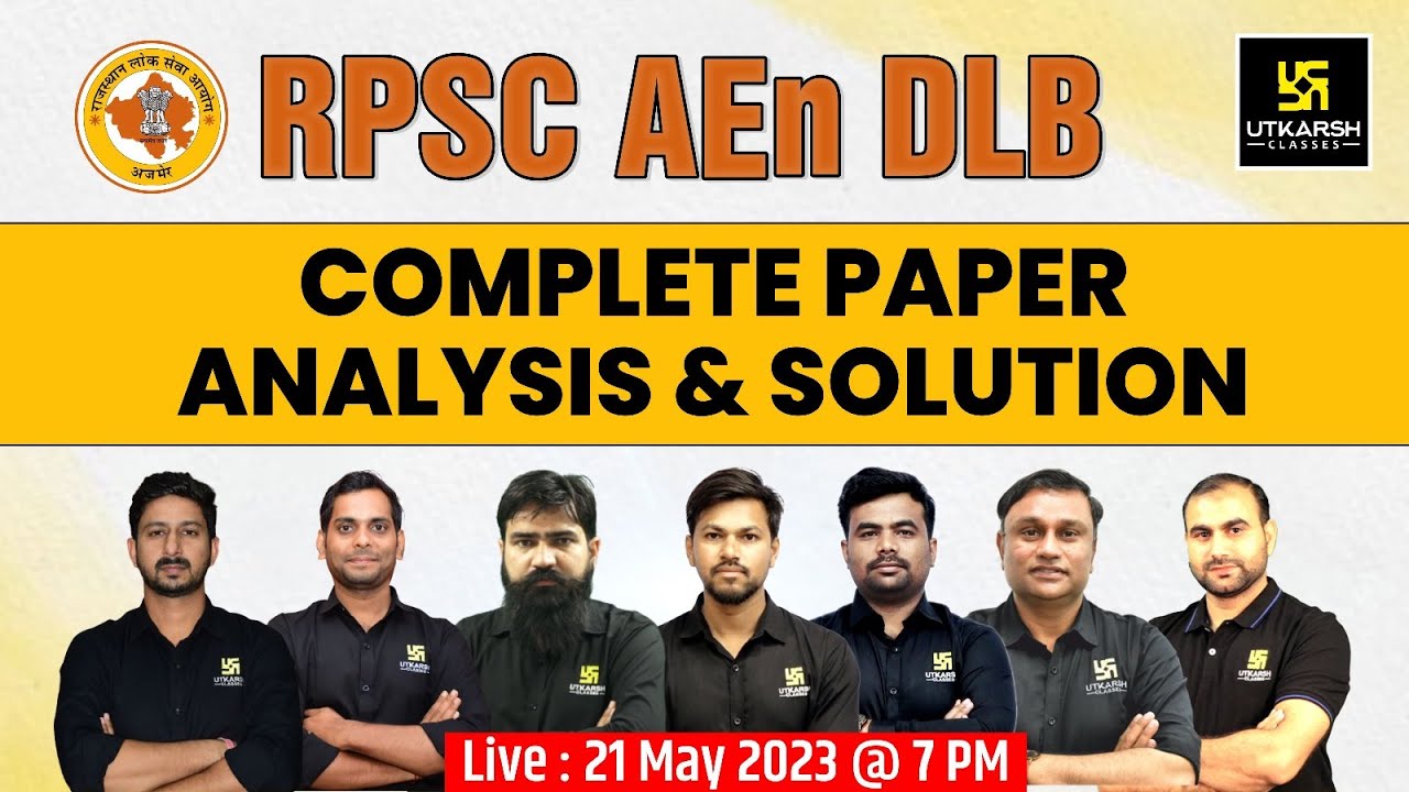 RPSC AEn DLB 2023 Exam Paper Analysis Solution Civil Engineering rpsc-aen-dlb-2023-exam-paper-analysis-solution-civil-engineering