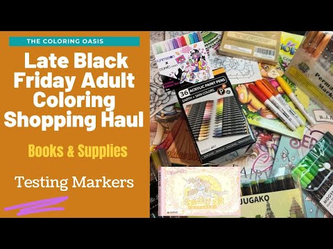 Amazon Adult Coloring Supplies And Books Haul | Relaxing Christmas, Chibi Princesses, Markers x Pens