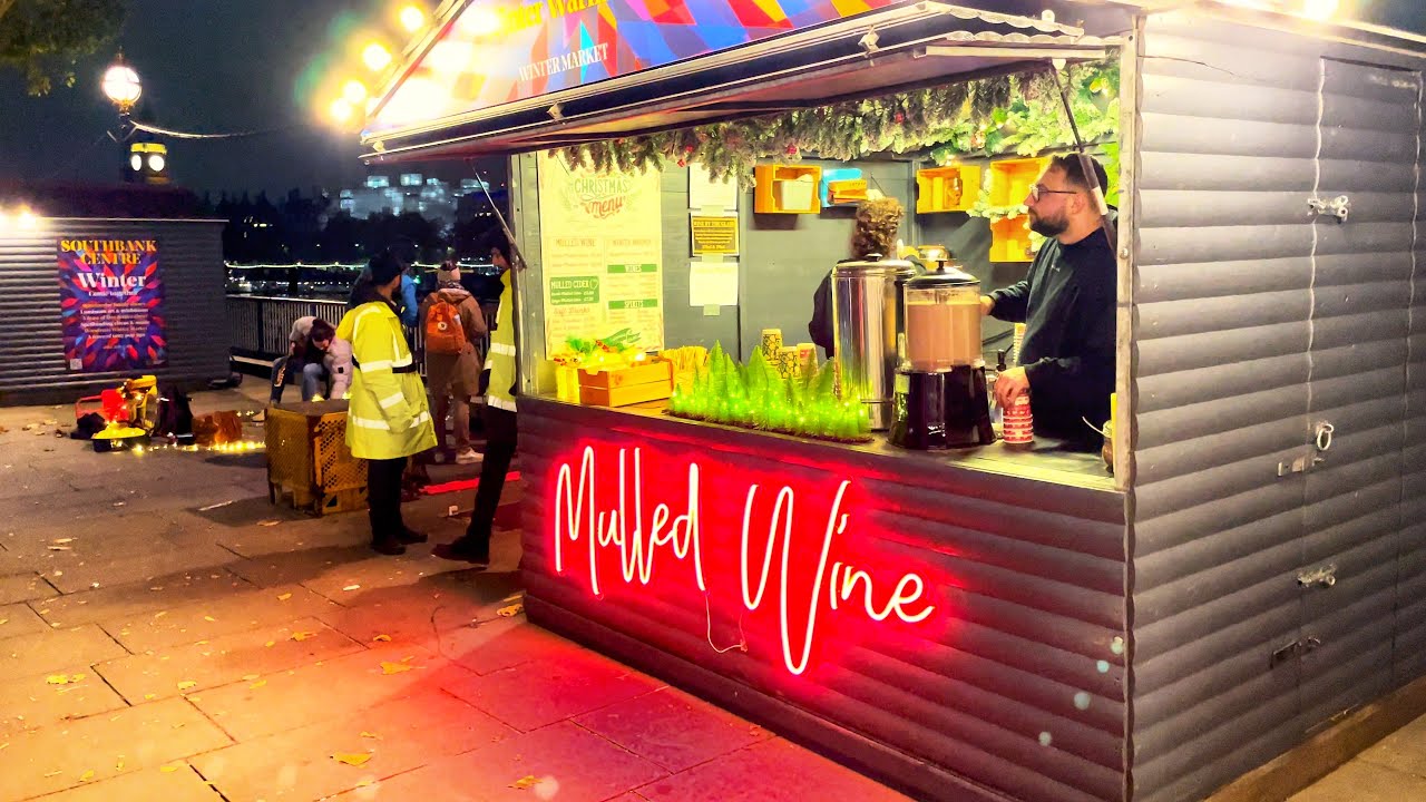 London Evening Christmas Preparations Walk | Southbank To Oxford Circus | 4K HDR