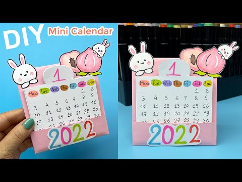 Video Cách làm Lịch Mini Trái Đào Cute trang trí bàn học |... - YouTube