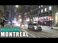 Snowfall Downtown Montreal at Night – Canada Winter 2020 #snowfall #snow #canadawinter2020