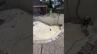 Pool remodel. Remove existing plaster hard work.