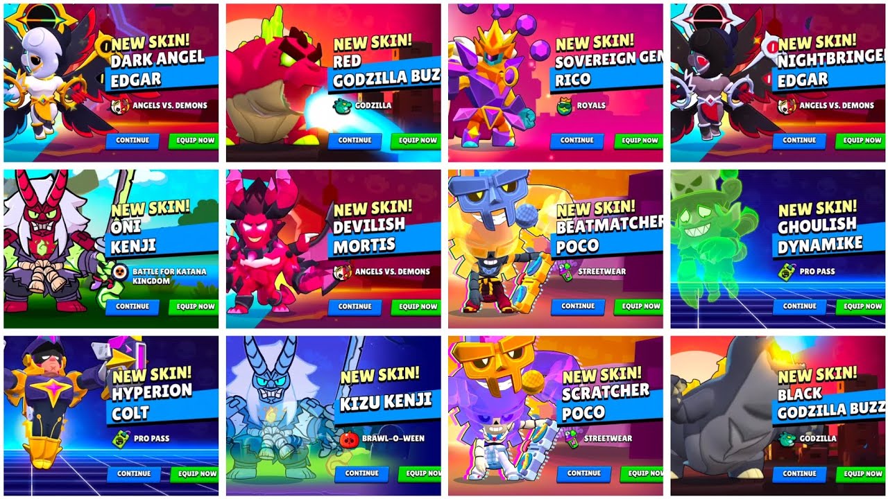 *ОБНОВЛЕНО* АНИМАЦИЯ ОТКРЫТИЯ ВСЕХ СКИНОВ ГИПЕРЗАРЯДА | Brawl Stars