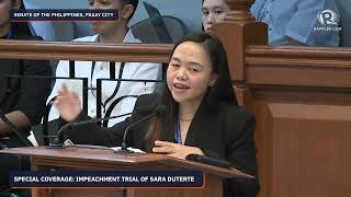 Defense: No need to compare exhibits to speed up Sara Duterte impeachment trial