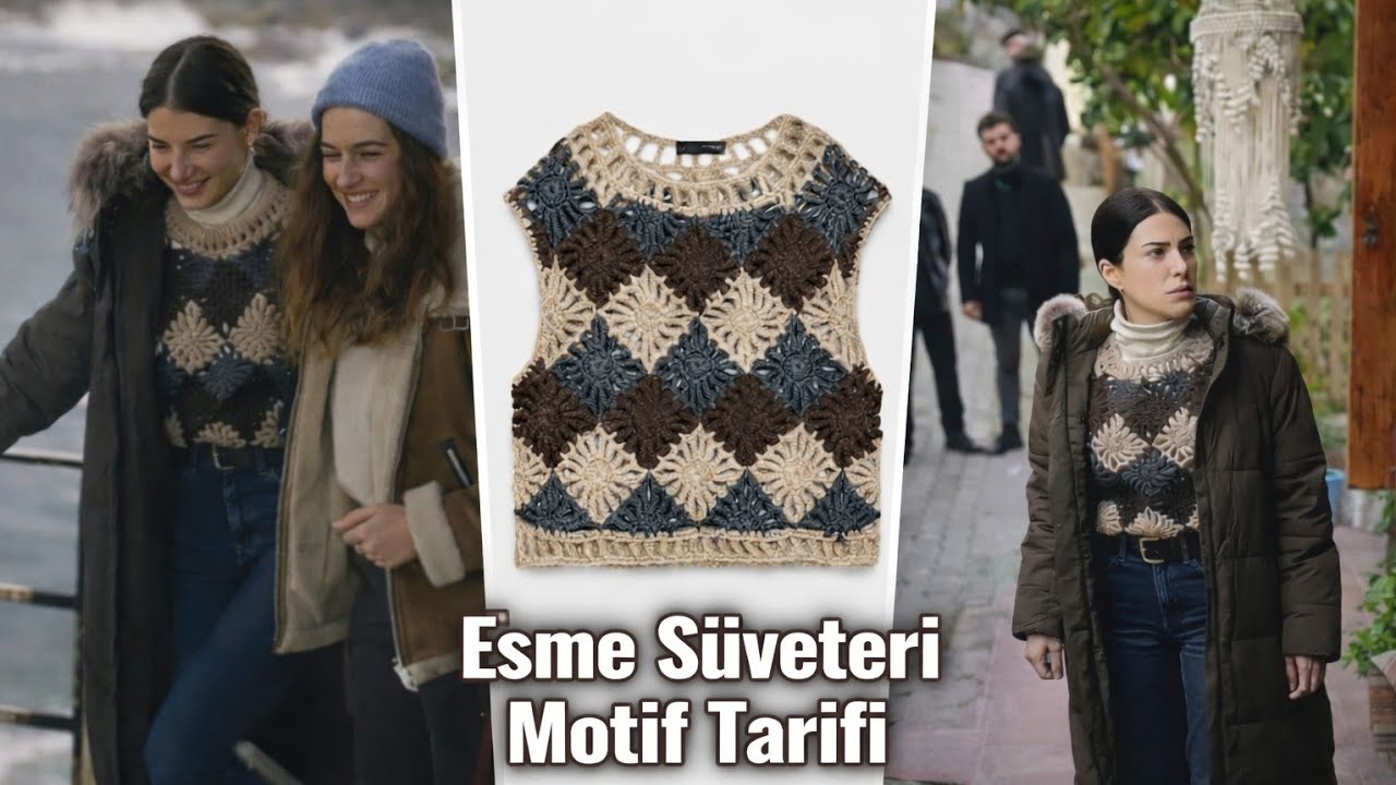 Taşacak Bu Deniz Dizisinde Esme’nin Giydiği Süveterin Motifini Anlattım 🧶