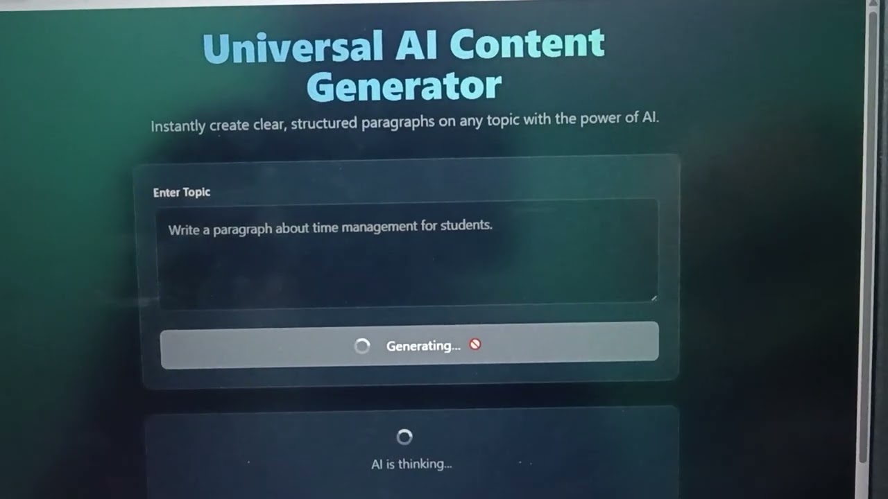 Universal AI Content Generator for students. Very useful 