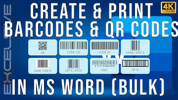 Print Bulk Barcodes & QR Codes in MS Word & Excel