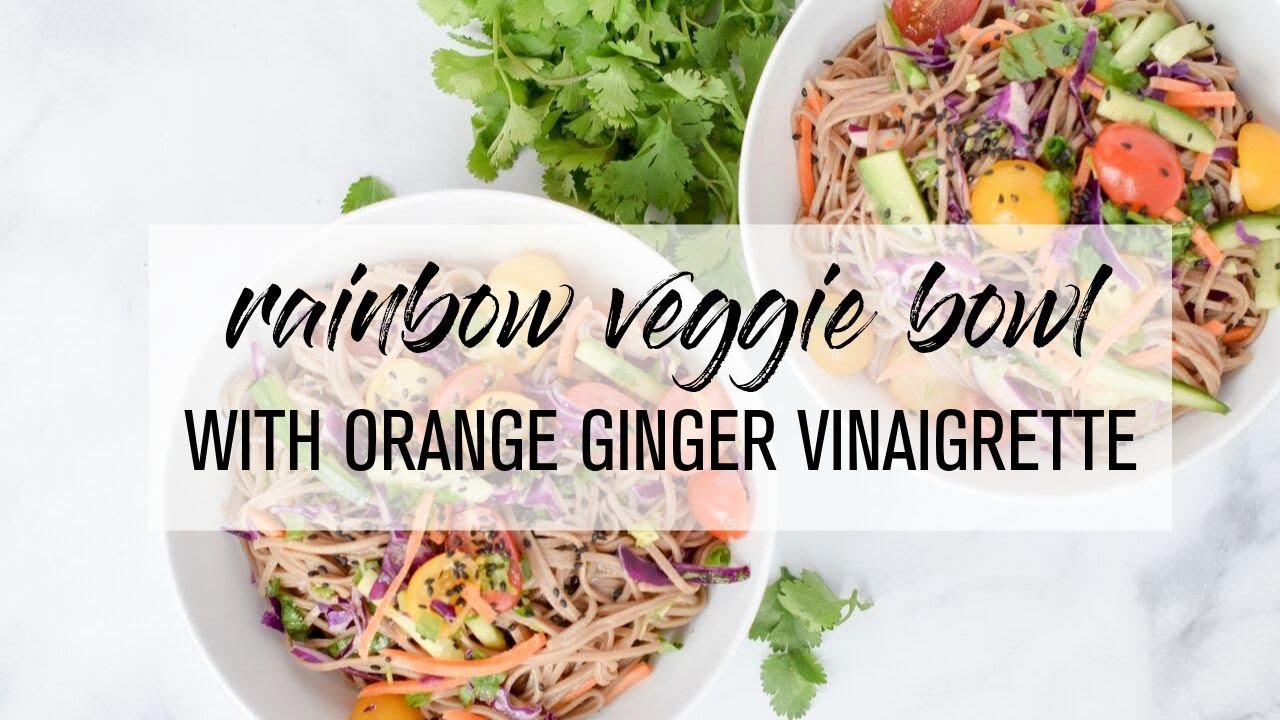 festival of lights Rainbow Veggie Bowl with Orange Ginger Vinaigrette