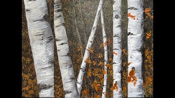 How to Paint Realistic Birch Trees with Acrylics | Easy Landscape Painting for Beginners