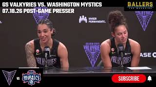 Gabby Williams & Veronica Burton: GS Valkyries Postgame Presser vs. Washington Mystics | 07.18.26