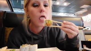 Kobe Sushi & habachi steakhouse Mukbang 🍣🥡🥠