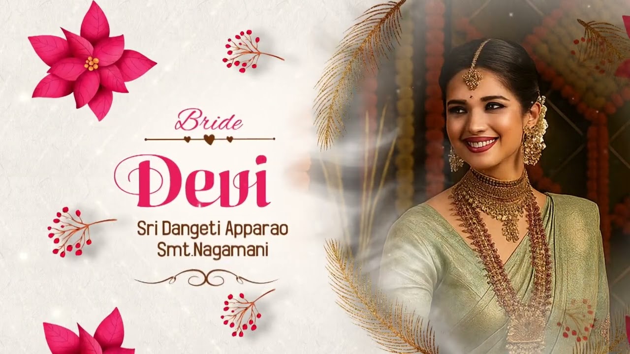 traditional wedding invitation Telugu & English  - 048