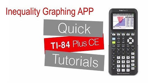Inequality Graphing APP | TI-84 Plus CE | Getting Started Series - Graphing