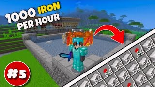 how I made  Simple and  Best Iron Farm || minecraft pe survival series #5