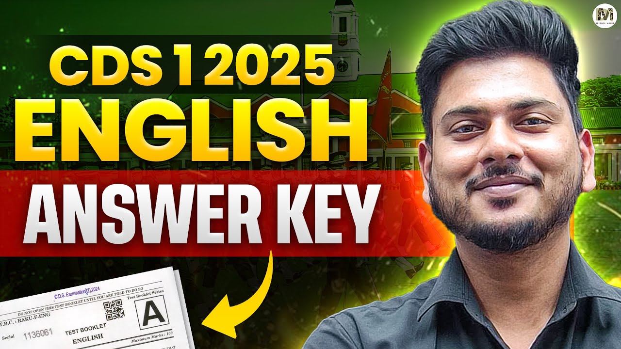 CDS 1 2025 English Answer Key By Sahil Bhaiya - YouTube