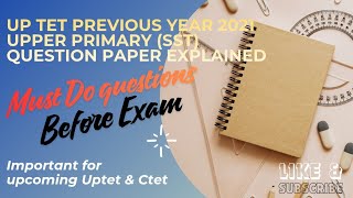 UpTet Upper Primary Sst Previous Year (2021) Question Paper Explained 