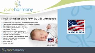 Pure Harmony Sleep Safe: Bliss Extra Firm 312 Coil Orthopedic Crib Mattress