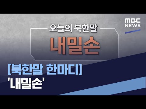 [북한말 한마디] 오늘의 북한말 '내밀손'은? (2021.06.19/통일전망대/MBC)