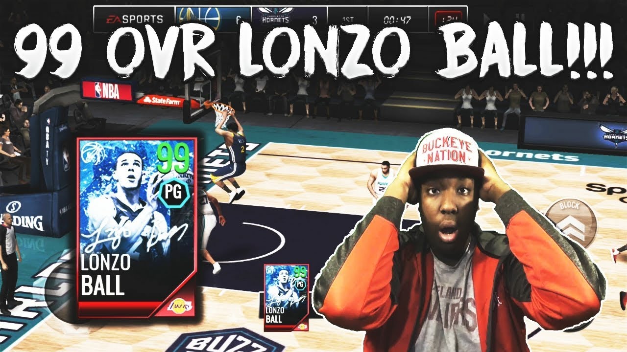 99 OVR LONZO BALL IN NBA LIVE MOBILE 18!!!
