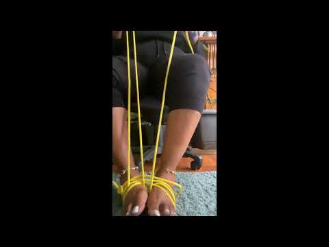 FEET under desk ebony mature YELLOW ROPE foot play. THICK MOMMY JOI 6/5/2023